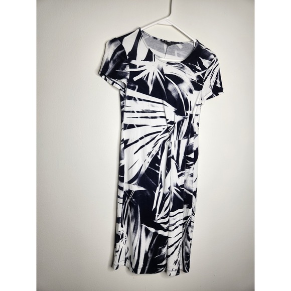 Lafayette 148 New York Dresses & Skirts - Layfayette 148 Tropical Jersey Knit Black White Dress Size P 0 / 2